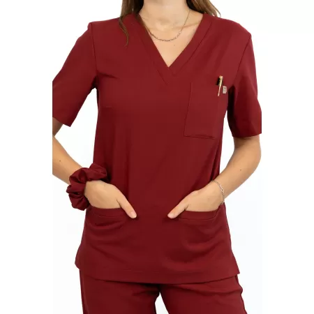 Bluzka medyczna SCRUBS MEDI TEDDY - TALLANTE MERLOT SCRUB
